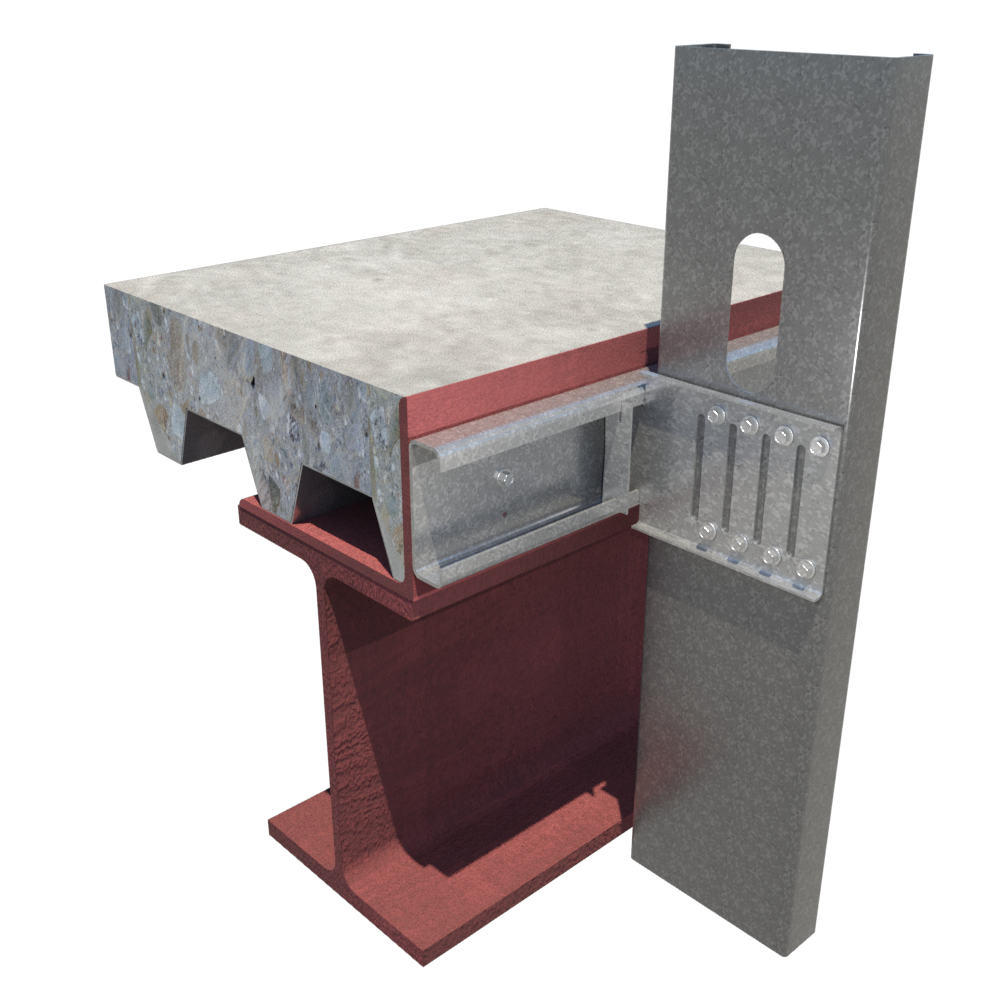 Drift Rail & Clip used in a Rigid Stud Connection